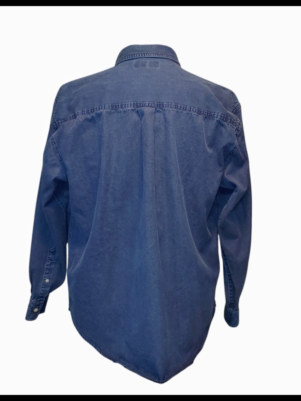croft & barrow Men's Dark Blue Denim Button-Down Shirt - Picture 3 of 5